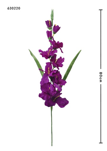 [630220紫色] Vara de decoración con gladiolo rosa de 80 cm - Flores artificiales