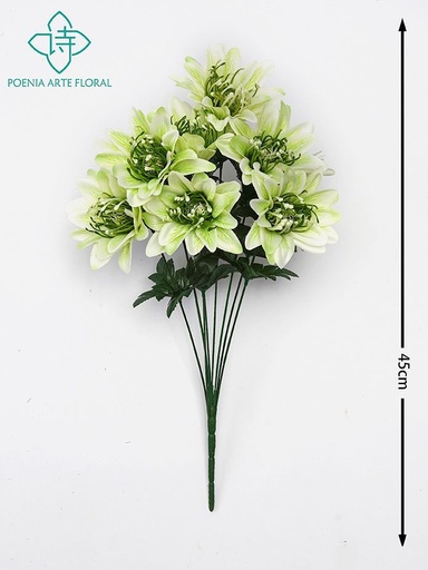 [630241-奶白8435588850402] Ramo de flores artificiales 8 cabezas (blanco) - Decoración funeraria