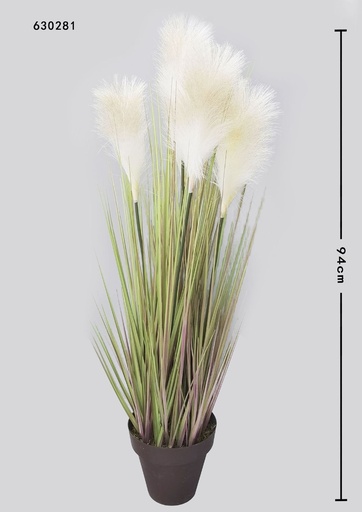 [630281] Planta de plástico con 5 cabezas 0.9 m (lavanda) - Decoración artificial