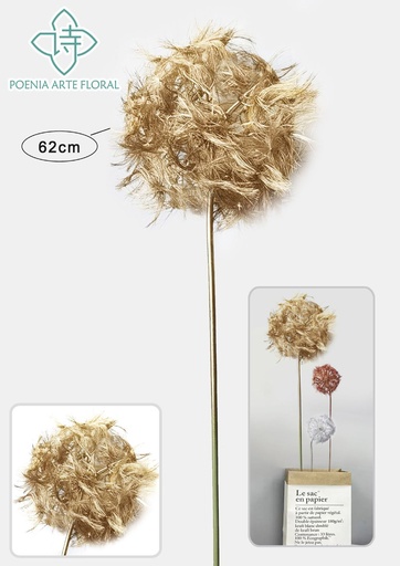 [630311玫瑰金] Vara flor dorada de diente de león 92cm para decoración