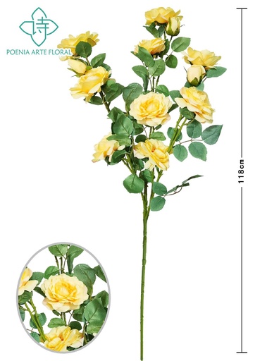 [630318-柠檬黄] Ramo de flores artificiales 12 cabezas para decoración