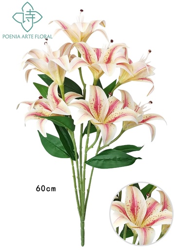 [8435588852024-1] Ramo de lirio artificial 9 cabezas para decoración