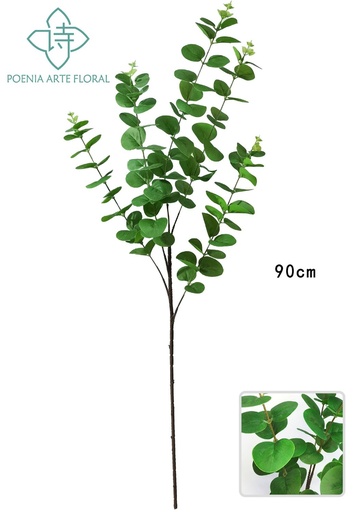 [630505绿色] Planta artificial de eucalipto 5 ramas 85cm para decoración