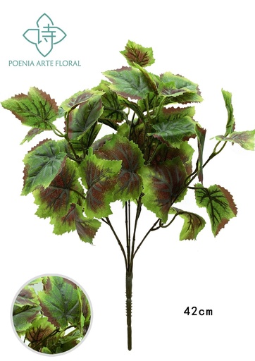 [630510] Hoja de parra artificial 16" Bushx7w/42 hojas para decoración