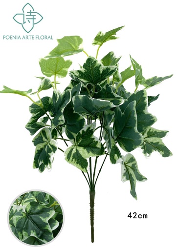 [630511] Rama de hojas artificiales 16" blanca para decoración