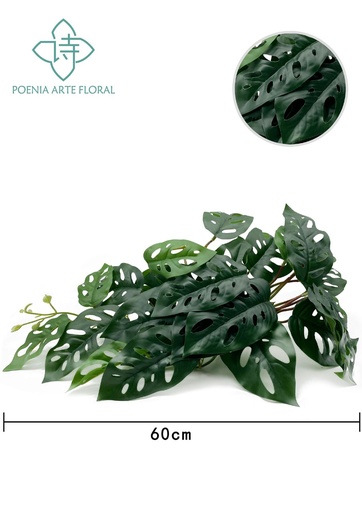 [630527] Rama decorativa de hojas de monstera 20" para decoración del hogar