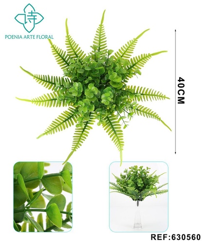 [630560-1] Planta artificial de eucalipto con maceta para decoración