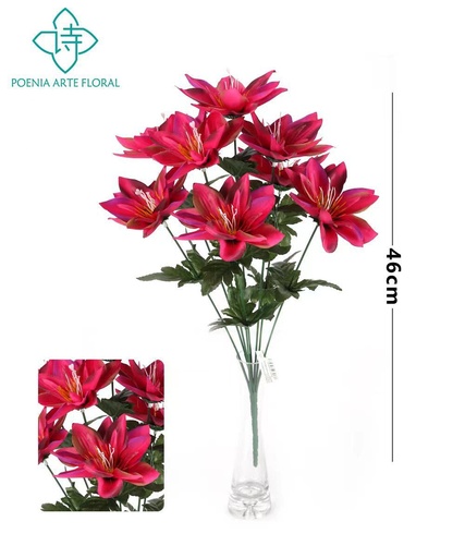 [630845-玫红] Ramo de flores artificiales fucsia para tumbas