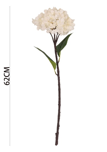 [630945白色] Vara de hortensia artificial 15 ramas 5 flores para decoración