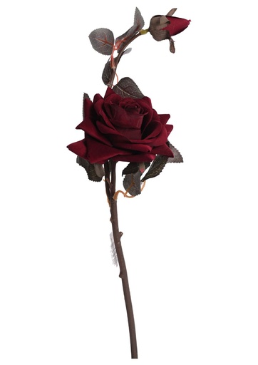 [630979] Rosa de tela de 2 cabezas 43cm - Decoraciones
