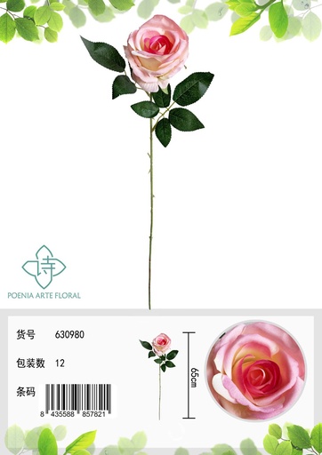 [630980粉] Vara de rosa artificial para decoración de hogar