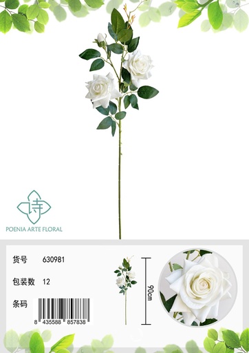 [630981紫色] Vara con rosas decorativas - Decoraciones florales para el hogar 