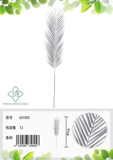 [631003 银] Rama de hojas doradas de 97cm - Decoraciones de plantas artificiales