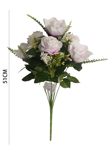 [631074白紫] Rama artificial de magnolia 13 flores para decoración