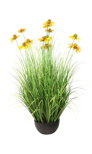 [631237-808-SSPZ-14头菊花盆景-SKCL-1- 90CM] Planta artificial de crisantemos en maceta 90cm para decoración