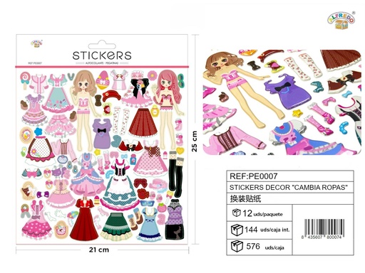 [PE0007] Stickers decorativos "Cambia Ropas" 21x25cm