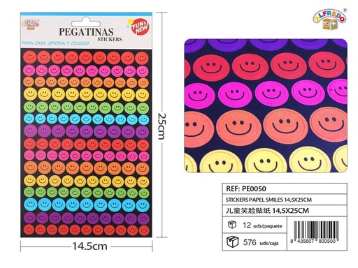 [PE0050] Stickers papel Smilers 14.5x25cm para manualidades