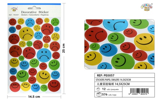 [PE0057] Stickers papel sonrisas 14.5x25cm