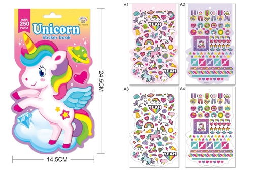 [PE0070] Stickers libro "Unicornio" 14.5x24.5cm