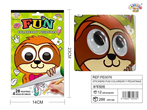 [PE0076] Stickers para colorear y pegatinas 14x23cm para manualidades