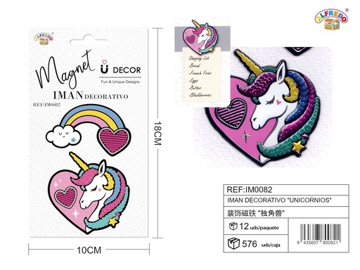 [IM0082] Imán decorativo "Unicornio" 10x18 cm - Imán para frigorífico