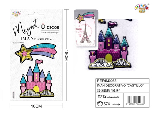 [IM0083] Imán decorativo "Castillo" 10x18cm REF:IM0083 para refrigerador
