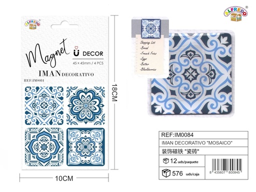 [IM0084] Imán decorativo "Mosaico" 10x18 cm - Imán para frigorífico