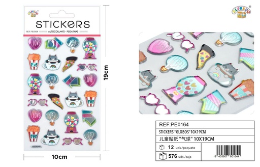 [PE0164] Stickers "globos" 10x19 cm - Pegatinas surtidas infantiles