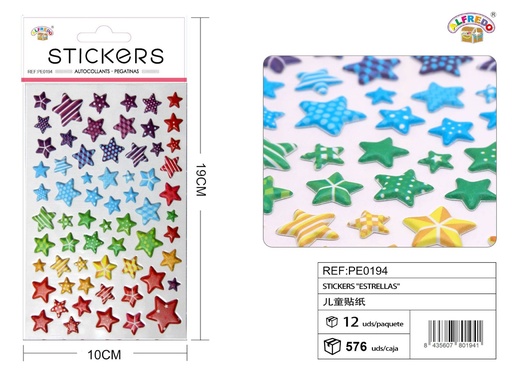 [PE0194] Pegatinas de estrellas 10x19cm para manualidades y decoración