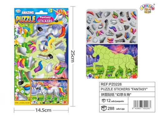 [PZ0228] Puzzle stickers "Fantasy" 14.5x25cm