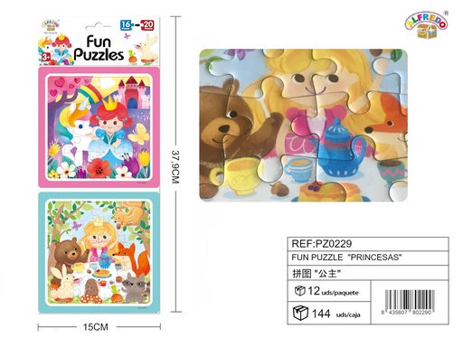 [PZ0229] Fun puzzle "Princesas" 15x37.9cm para actividades infantiles