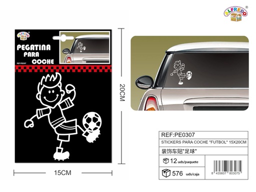 [PE0307] Stickers para coche "Futbol" 15x20cm para decoración