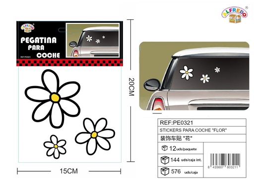 [PE0321] Sticker para coche "Flor" 15x20cm