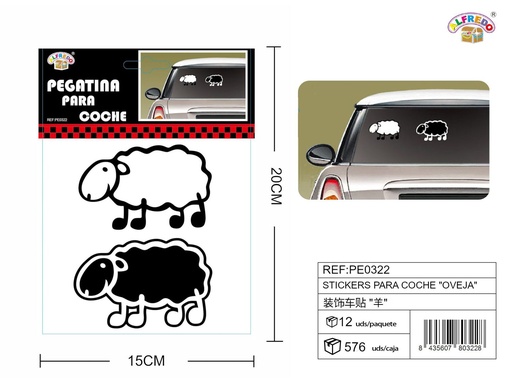 [PE0322] Stickers para Coche "Oveja" 15x20 cm - Stickers para vehículos