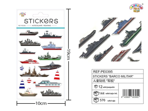 [PE0395] Stickers "barco militar" 10x19 cm - Pegatinas surtidas infantiles