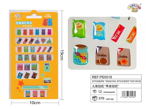 [PE0518] Stickers "Snacks Sticker" 10x19cm