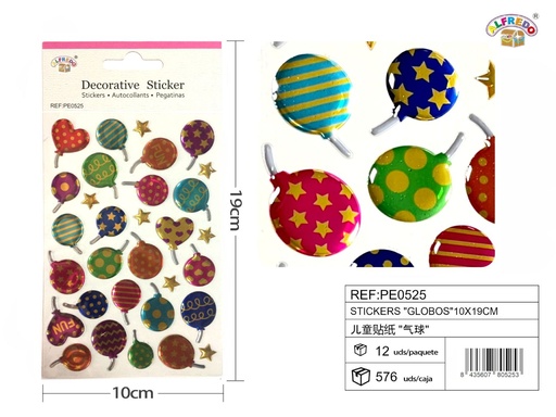 [PE0525] Stickers "globos" 10x19 cm - Pegatinas surtidas infantiles