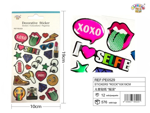 [PE0529] Stickers "rock" 10x19 cm - Pegatinas surtidas infantiles