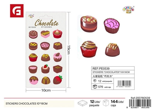 [200780539] Stickers "chocolates" 10x19 cm - Pegatinas surtidas infantiles