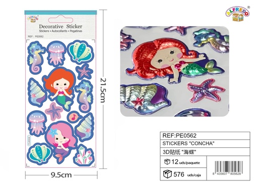 [PE0562] Stickers "concha" 9.5x21.5 cm - Pegatinas surtidas infantiles
