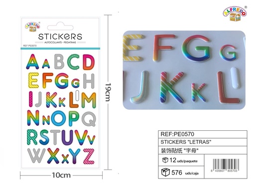 [PE0570] Stickers letras 10x19cm manualidades