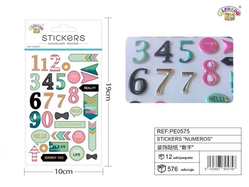 [PE0575] Stickers "números" 10x19 cm - Pegatinas numéricas infantiles