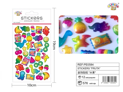 [PE0584] Stickers "fruta" 10x19 cm - Pegatinas surtidas infantiles