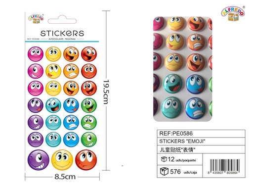 [PE0586] Stickers "Emoji" 8.5x19.5cm