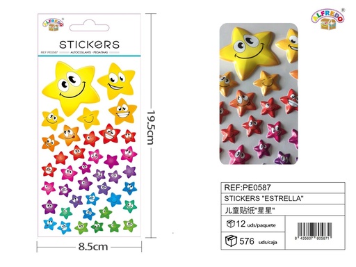 [PE0587] Stickers decorativos estrella 8.5x19.5cm