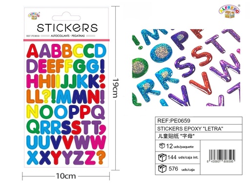 [PE0659] Stickers epoxy "letra" 10x19 cm - Pegatinas numéricas infantiles