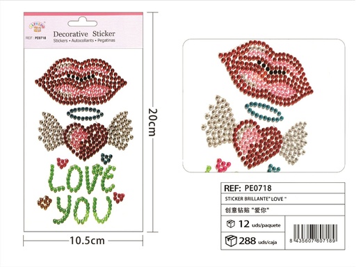 [PE0718] Pegatinas brillantes "LOVE" 10.5x20cm