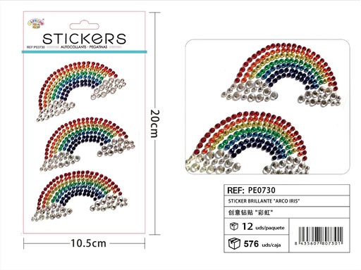 [PE0730] Sticker brillante "Arco Iris" 10.5x20cm para decoración