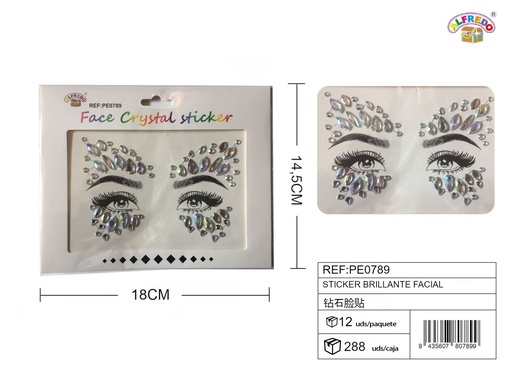[PE0789] Sticker brillante facial 14.5x18 cm - Accesorios de belleza