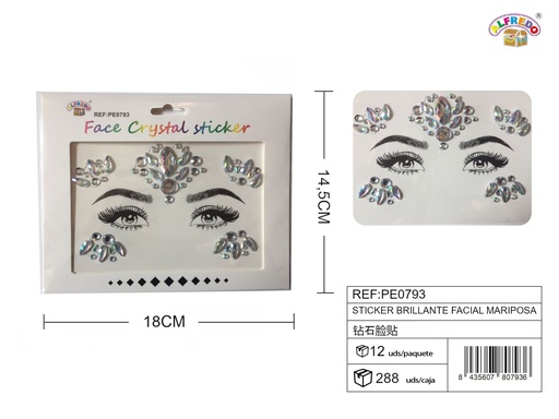 [PE0793] Sticker brillante facial 14.5x18 cm - Accesorios de belleza
